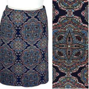 Talbots Multicolor Patterned Pencil Skirt